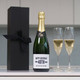 Happy 40th Birthday personalised champagne gift with custom label, two filled flutes, and elegant black gift box — celebratory birthday gift for milestone occasions. Happy 40th Birthday personalised champagne gift with custom label, two filled flutes, and elegant black gift box — celebratory birthday gift for milestone occasions.
